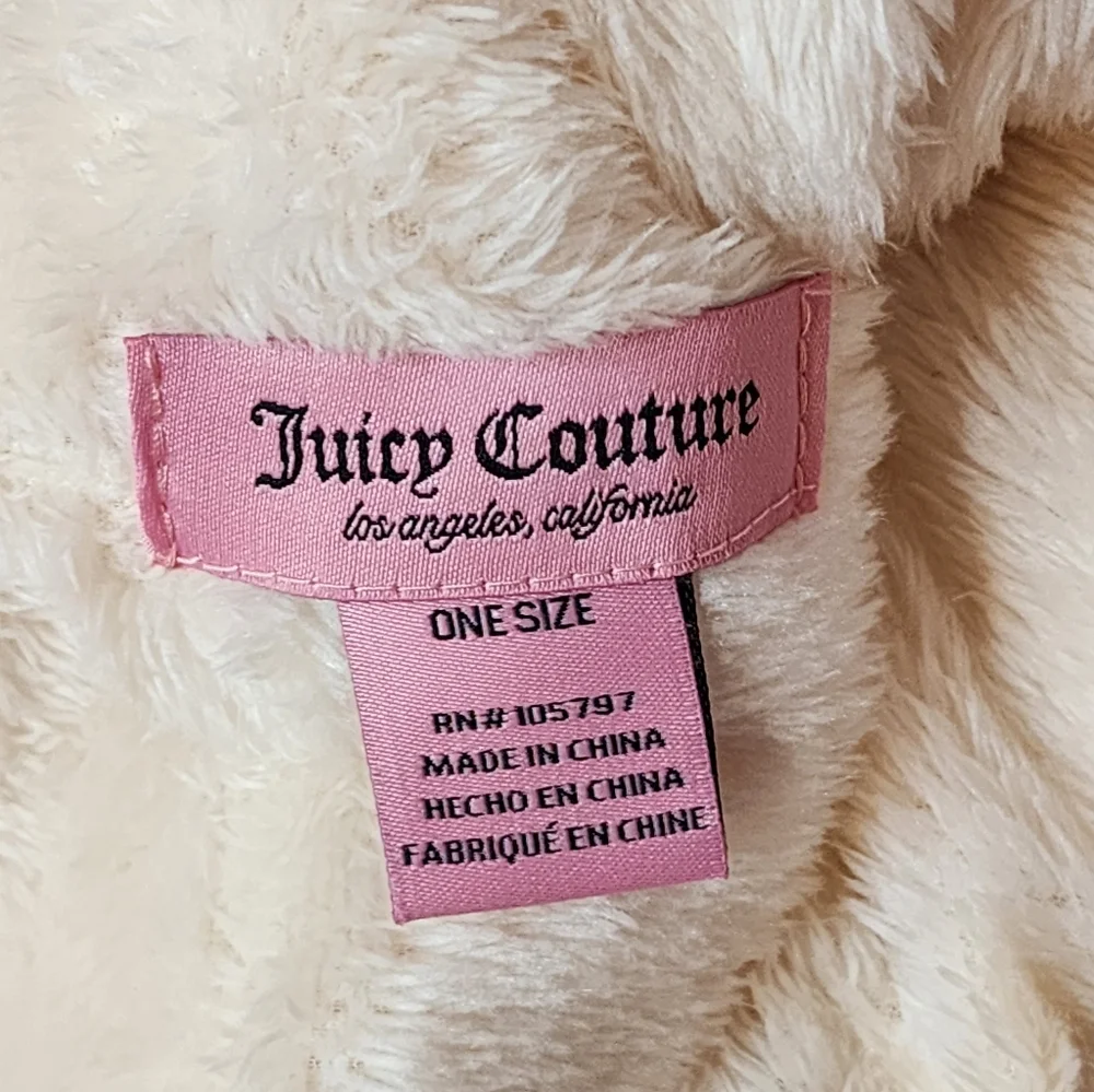 Juicy Couture Beige Charm Faux Fur Pom-Pom Beanie